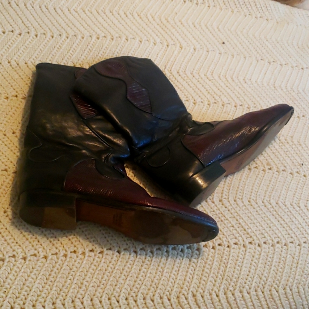 Lorenzo Banfi Lizard Skin Cowboy Boots